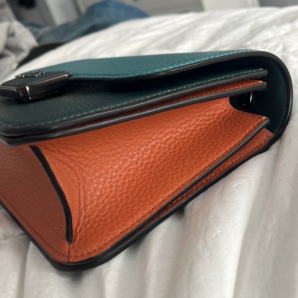 Coach Alie Shoulder Bag Colorblock Retro Teal Multi - Picture 2 of 16